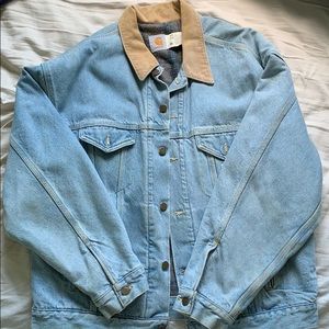 Denim Carhartt jacket w/ coduroy collar